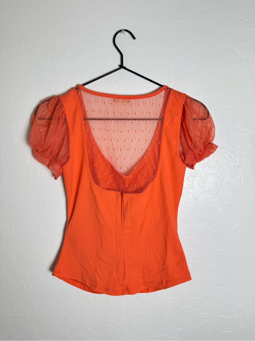 Intimately FP Free People Blush Up Neon Orange Ruched Front Blouse - Picture 8 of 11